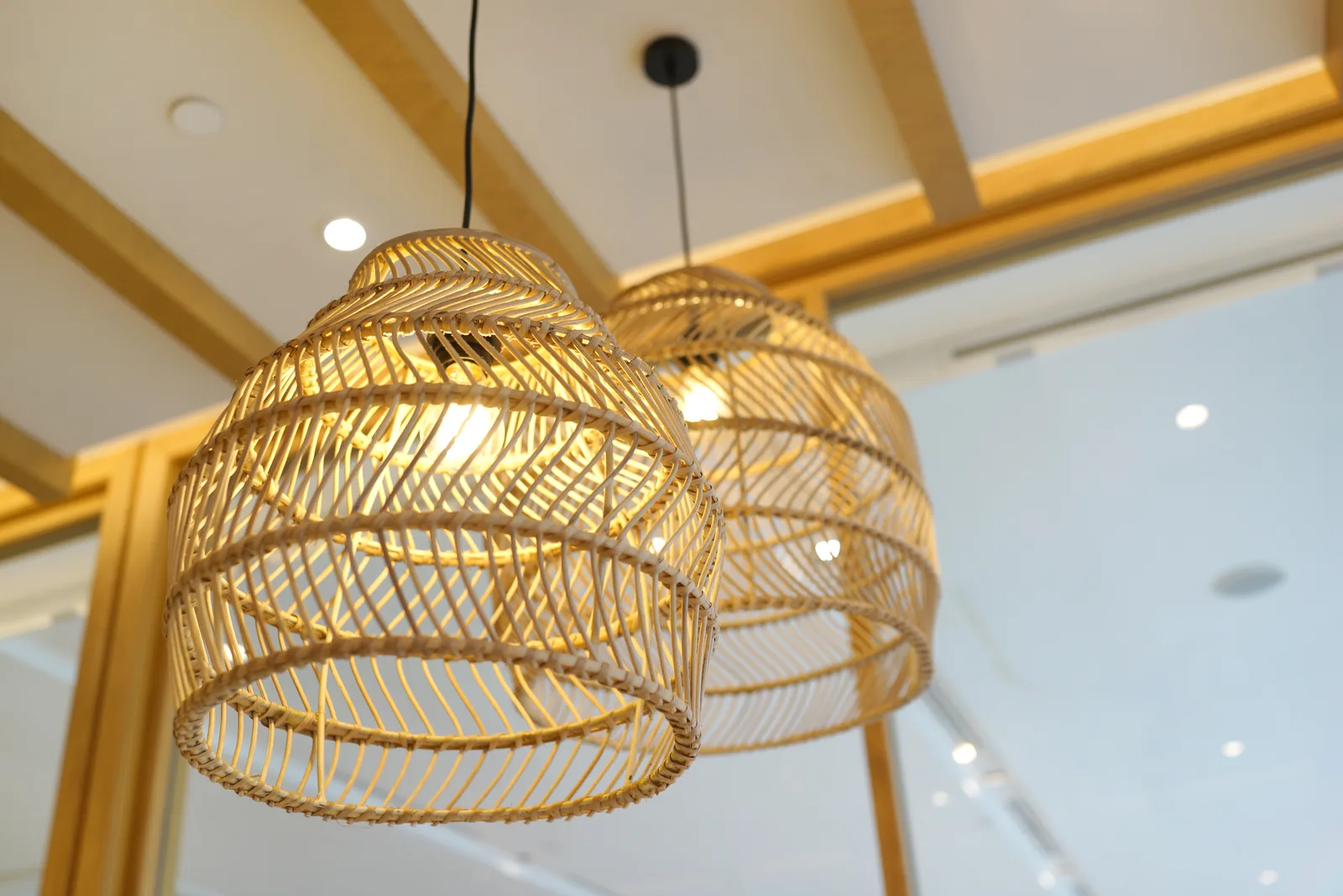 Pendant lights installed in a modern home